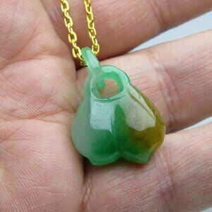 14K Jade Money bag Pendant With Necklace